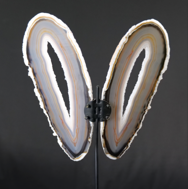 Agate Butterfly Wings On Stand